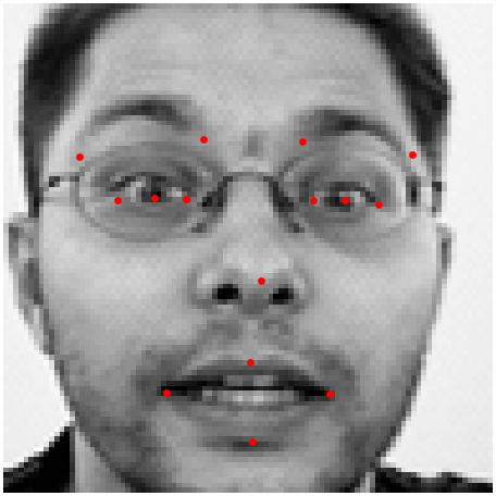 Face 1 with keypoint predictions